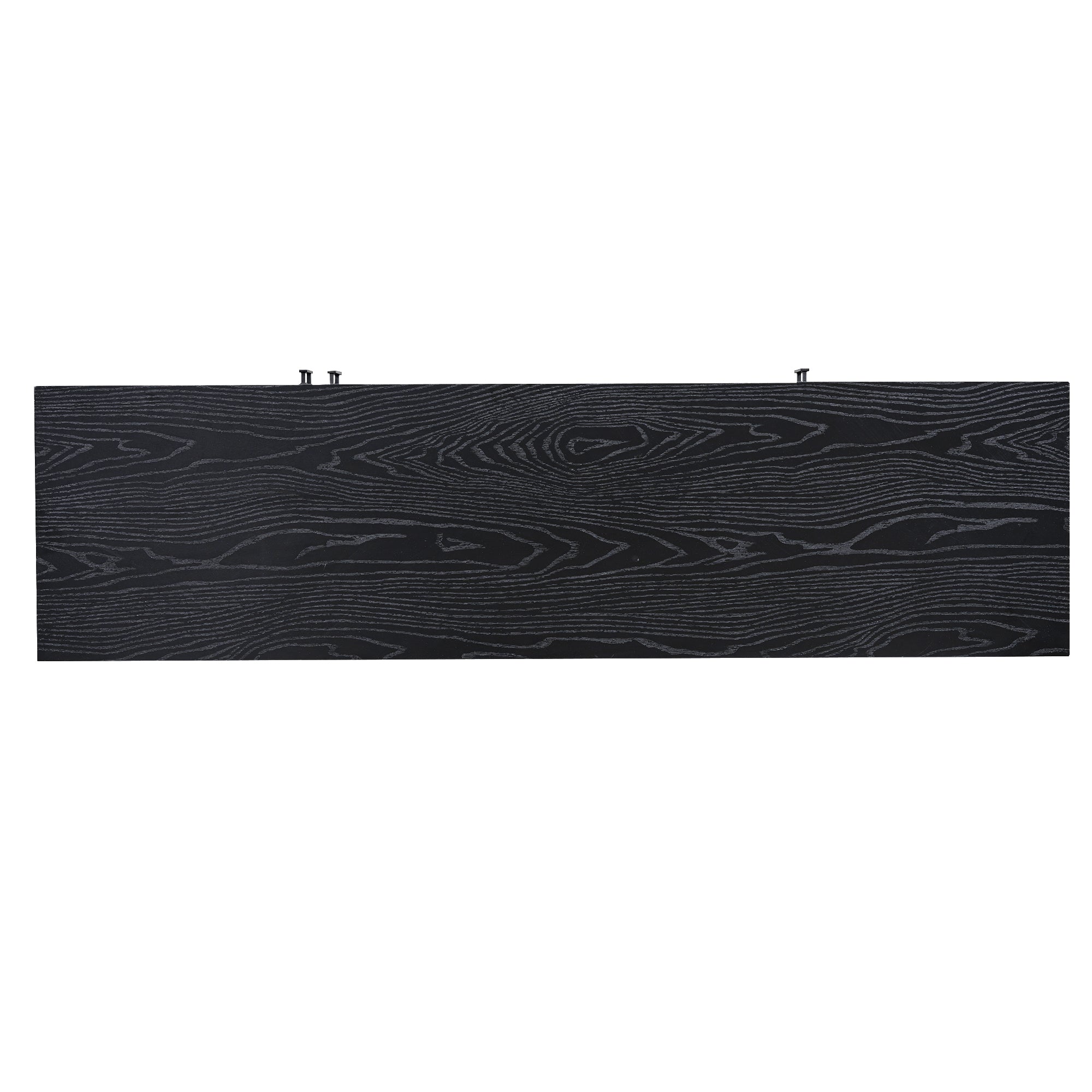 4 door Retro Sideboard with Adjustable Shelves black-mdf