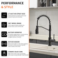 Touchless Kitchen Faucet,Hands Free Automatic Smart Kitchen Faucet Black Kitchen Contemporary Ceramic Brass