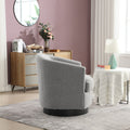 30.7''W Boucle Upholstered Swivel Cuddle Accent Round Barrel Chair Modern Single Sofa, 360 Degree Circle Club Armchair For Nursery Bedroom Living Room Coffe Bar Lounge Hotel. Gray Gray Boucle