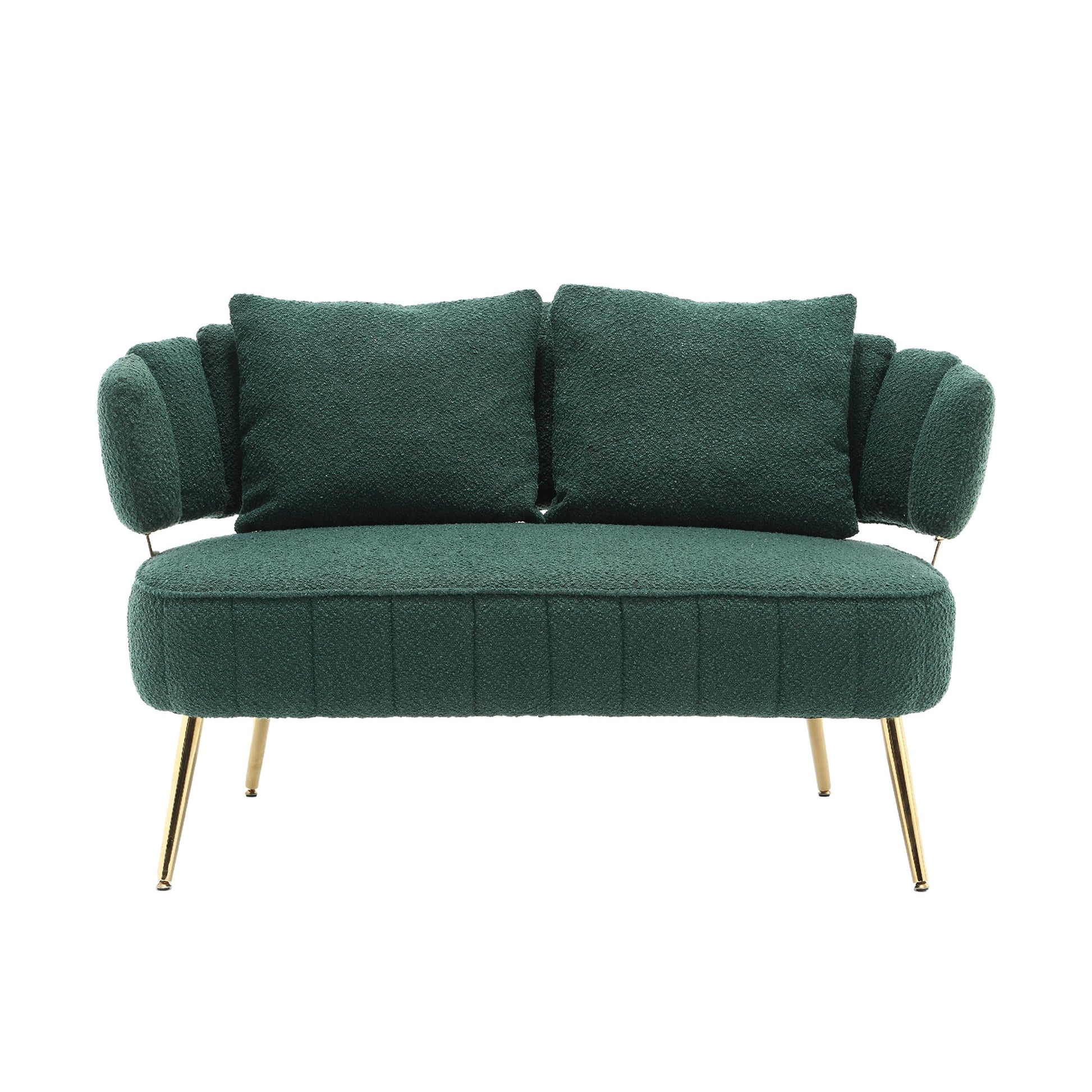 Coolmore Polyester Accent Sofa Modern Upholstered Armsofa Tufted Sofa With Metal Frame, Single Leisure Sofa For Living Room Bedroom Office Balcony Emerald Boucle