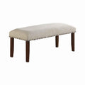 Classic Cream Finish Upholstered Cushion Chairs 1pc cream-brown-dining