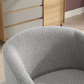 30.7''W Boucle Upholstered Swivel Cuddle Accent Round Barrel Chair Modern Single Sofa, 360 Degree Circle Club Armchair For Nursery Bedroom Living Room Coffe Bar Lounge Hotel. Gray Gray Boucle