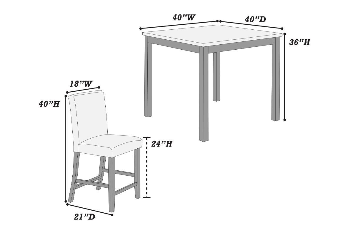 Modern 5Pc Counter Height Dining Set Kitchen Dinette Faux Marble Top Table And 4X High Chairs White Faux Leather Cushions Seats Dining Room Upholstered Chair Wood White Solid Back Seats 4 Wood Dining Room Contemporary,Modern,Transitional 4 Leg