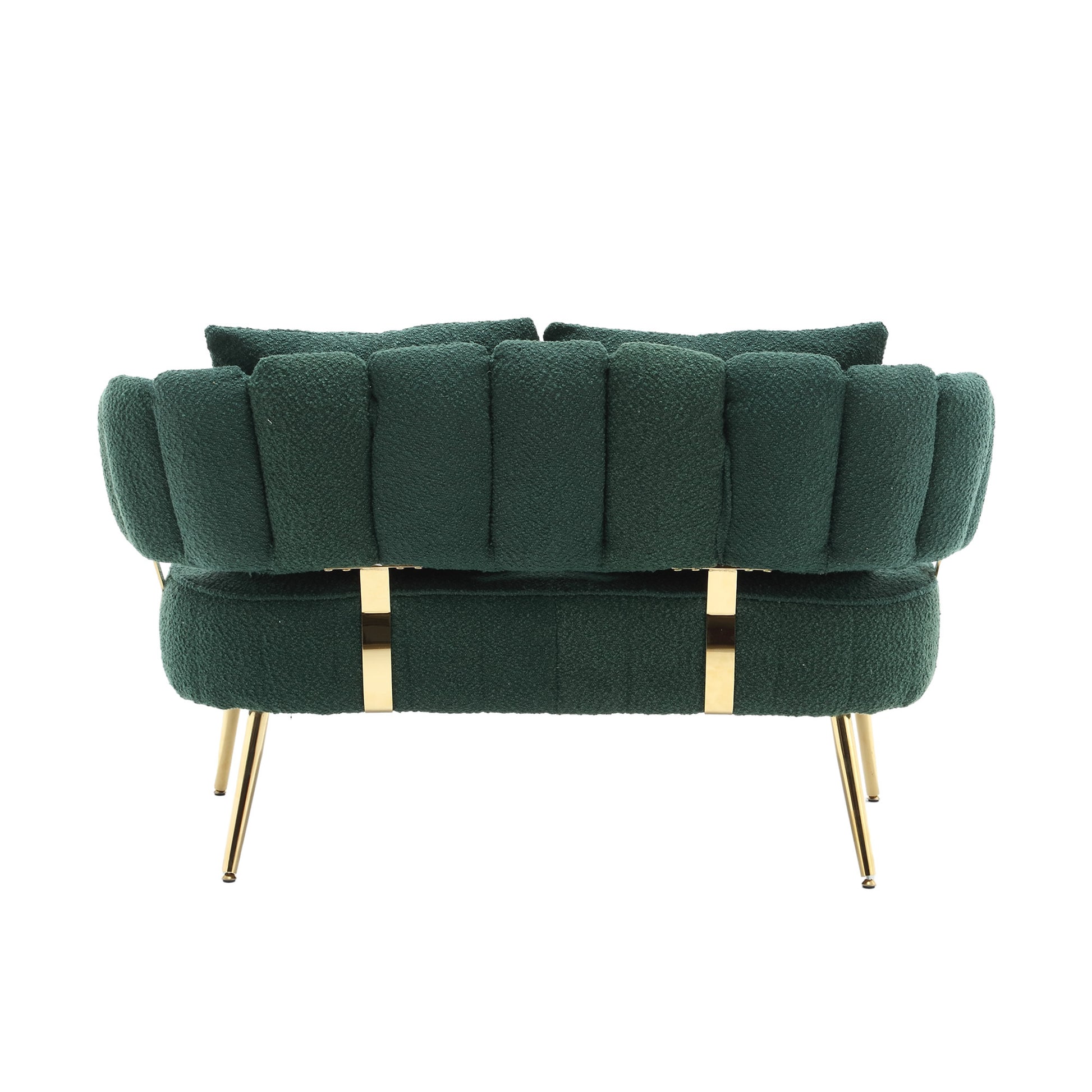 Coolmore Polyester Accent Sofa Modern Upholstered Armsofa Tufted Sofa With Metal Frame, Single Leisure Sofa For Living Room Bedroom Office Balcony Emerald Boucle