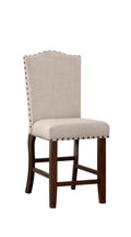Classic Cream Upholstered Cushion Chairs Set of 2pc cream-brown-dining room-classic-modern-dining