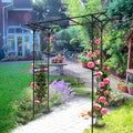 Metal Garden Arch L80.3'' X W20.47'' X H81.1'' Climbing Plants Support Rose Arch Outdoor Black Black Iron