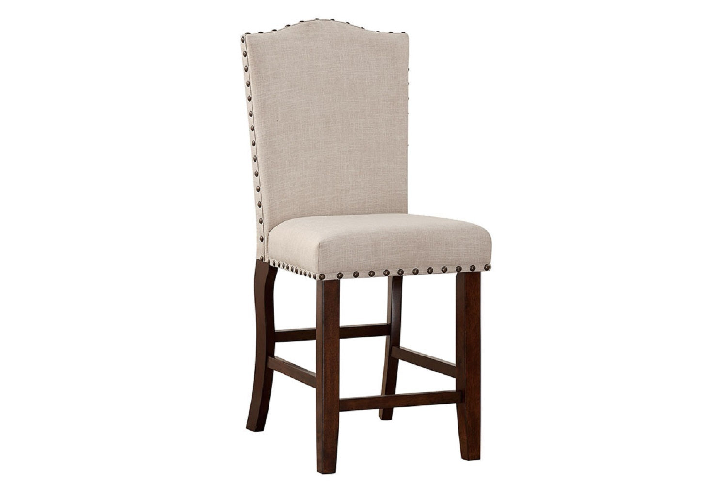 Classic Cream Upholstered Cushion Chairs Set of 2pc cream-brown-dining room-classic-modern-dining