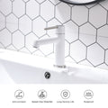 White Bathroom Faucet For Sink 1 Hole, Bathroom Sink Faucet Single Handle, Modern Bathroom Basin Faucet Bathroom Knob Handles Geometric One White Side Sprayer Deck Mounted Cartridge Valve Single Hole Faucets Chrome Contemporary 1 Hole Faucets Ceramic