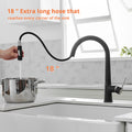 Touchless Kitchen Faucet,Hands Free Automatic Smart Kitchen Faucet Black Kitchen Contemporary Ceramic Brass