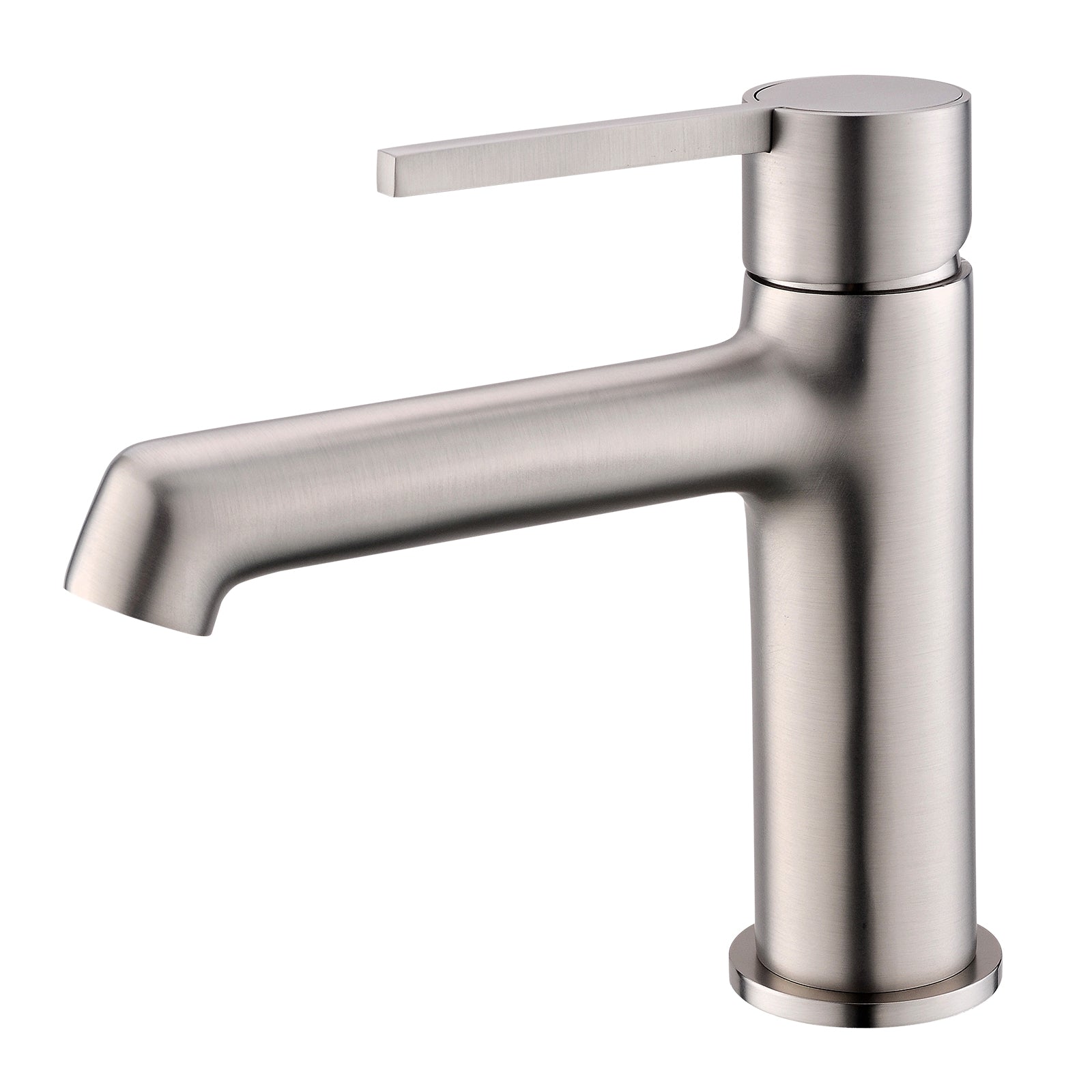 Brushed Nickel Bathroom Faucet For Sink 1 Hole, Bathroom Sink Faucet Single Handle, Modern Bathroom Basin Faucet Bathroom Knob Handles Geometric One Brushed Nickel Side Sprayer Deck Mounted Cartridge Valve Single Hole Faucets Nickel Contemporary 1 Hole