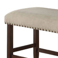 Classic Cream Finish Upholstered Cushion Chairs 1pc cream-brown-dining