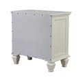 Cream White 3 Drawer Nightstand With Pull Out Tray Cream White White 3 Drawers Bedroom Drawer Storage Coastal Rubberwood Felt Lined Drawers White Wood