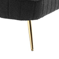 Coolmore Polyester Accent Sofa Modern Upholstered Armsofa Tufted Sofa With Metal Frame, Single Leisure Sofa For Living Room Bedroom Office Balcony Black Boucle