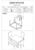 Classic Stylish 5Pc Dining Set Kitchen Dinette Faux Marble Top Table Bench And 3X Chairs White Faux Leather Cushions Seats Dining Room Upholstered Chair White Solid Back Seats 4 Wood Dining Room 48 Inches Contemporary,Modern,Transitional 4 Leg