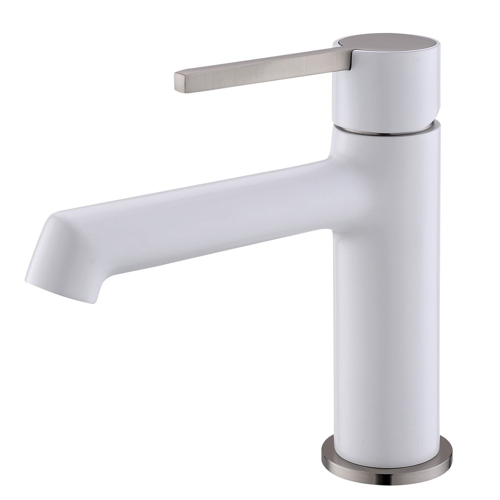 White Bathroom Faucet For Sink 1 Hole, Bathroom Sink Faucet Single Handle, Modern Bathroom Basin Faucet Bathroom Knob Handles Geometric One White Side Sprayer Deck Mounted Cartridge Valve Single Hole Faucets Chrome Contemporary 1 Hole Faucets Ceramic