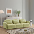Living Room Furniture Three Seat Lazy Sofa Teddy Fabric Light Green Light Green Foam Teddy