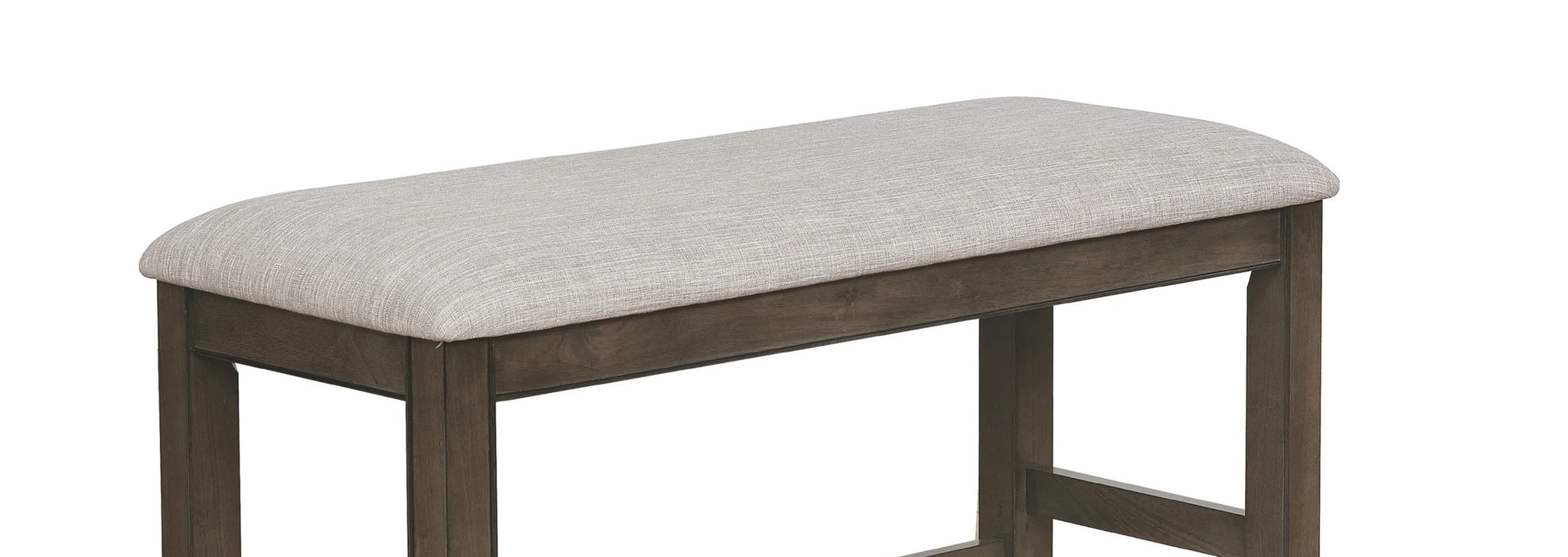 Farmhouse Style 1pc Gray Counter Height Bench Footrest gray-linen or linen blend-dining