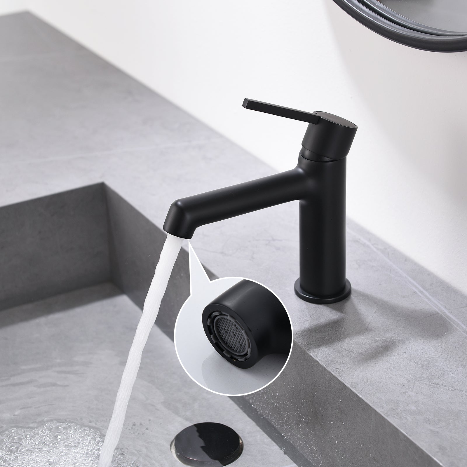 Matte Black Bathroom Faucet For Sink 1 Hole,