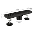 12 Inches Linear Shower Drain, Included Hair Strainer And Leveling Feet Matt Black Stainless Steel