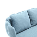 Coolmore Polyester Accent Sofa Modern Upholstered Armsofa Tufted Sofa With Metal Frame, Single Leisure Sofa For Living Room Bedroom Office Balcony Light Blue Boucle