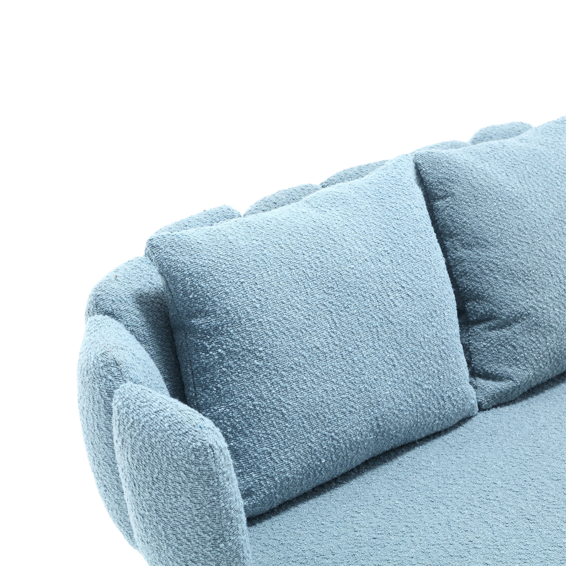 Coolmore Polyester Accent Sofa Modern Upholstered Armsofa Tufted Sofa With Metal Frame, Single Leisure Sofa For Living Room Bedroom Office Balcony Light Blue Boucle