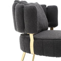 Coolmore Boucle Accent Chair Modern Upholstered Armchair Tufted Chair With Metal Frame, Single Leisure Chairs For Living Room Bedroom Black Boucle