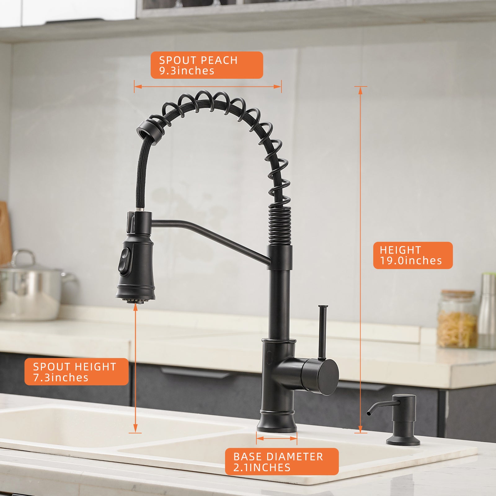 Touchless Kitchen Faucet,Hands Free Automatic Smart Kitchen Faucet Black Kitchen Contemporary Ceramic Brass