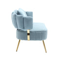 Coolmore Polyester Accent Sofa Modern Upholstered Armsofa Tufted Sofa With Metal Frame, Single Leisure Sofa For Living Room Bedroom Office Balcony Light Blue Boucle