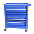 Rolling Tool Chest With Wheels And 8 Drawers, Detachable Large Tool Cabinet With Lock For Garage, Locking Mechanic Tool Cart With Black Liner For Warehouse, Workshop, High Capacity Blue Steel