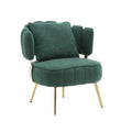 Coolmore Boucle Accent Chair Modern Upholstered Armchair Tufted Chair With Metal Frame, Single Leisure Chairs For Living Room Bedroom Emerald Boucle