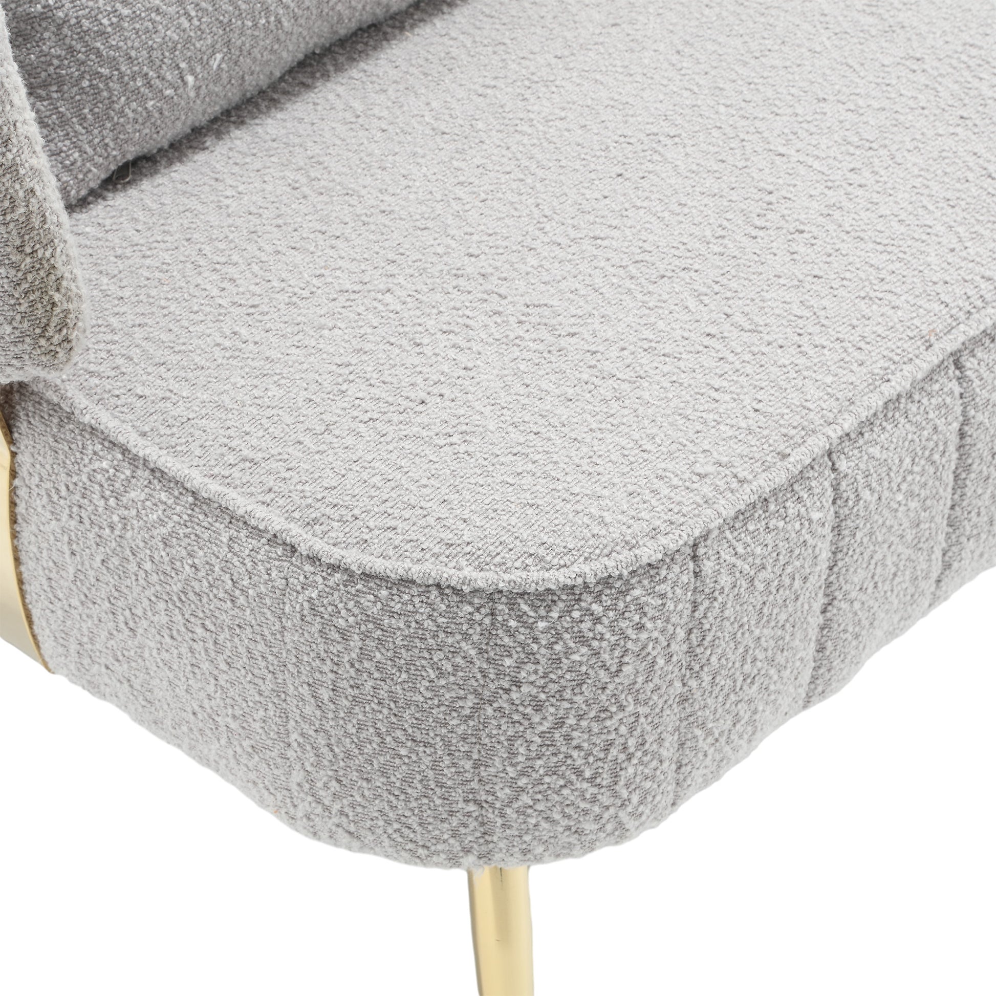 Coolmore Polyester Accent Sofa Modern Upholstered Armsofa Tufted Sofa With Metal Frame, Single Leisure Sofa For Living Room Bedroom Office Balcony Gray Boucle
