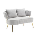 Coolmore Polyester Accent Sofa Modern Upholstered Armsofa Tufted Sofa With Metal Frame, Single Leisure Sofa For Living Room Bedroom Office Balcony Gray Boucle