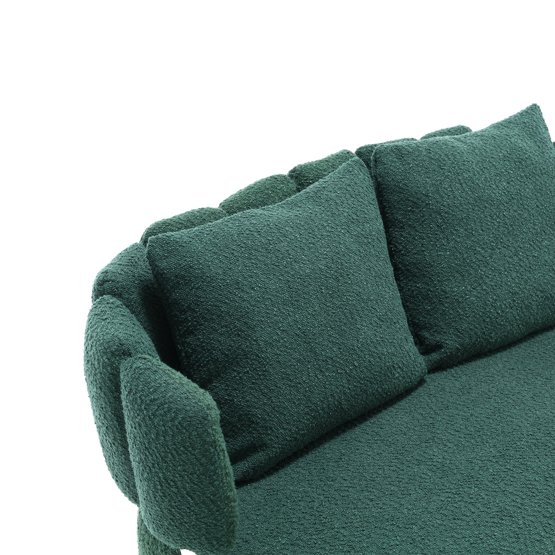 Coolmore Polyester Accent Sofa Modern Upholstered Armsofa Tufted Sofa With Metal Frame, Single Leisure Sofa For Living Room Bedroom Office Balcony Emerald Boucle