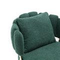 Coolmore Boucle Accent Chair Modern Upholstered Armchair Tufted Chair With Metal Frame, Single Leisure Chairs For Living Room Bedroom Emerald Boucle