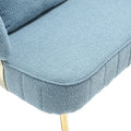 Coolmore Polyester Accent Sofa Modern Upholstered Armsofa Tufted Sofa With Metal Frame, Single Leisure Sofa For Living Room Bedroom Office Balcony Light Blue Boucle