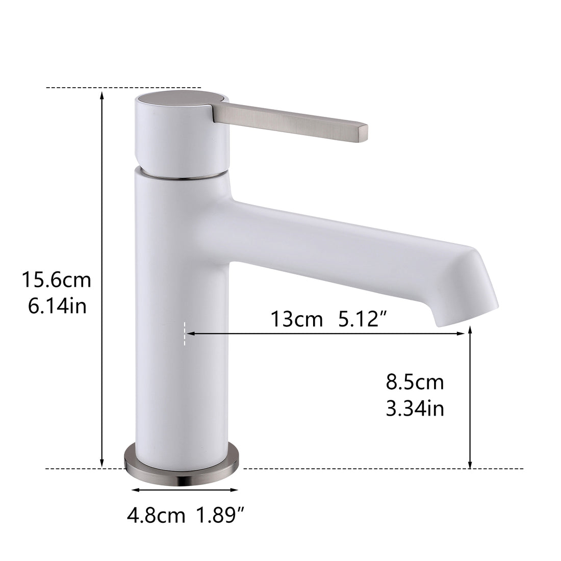 White Bathroom Faucet for Sink 1 Hole, Bathroom