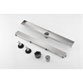 24 Inches Linear Shower Drain, Included Hair Strainer And Leveling Feet Brushed Nickel Stainless Steel