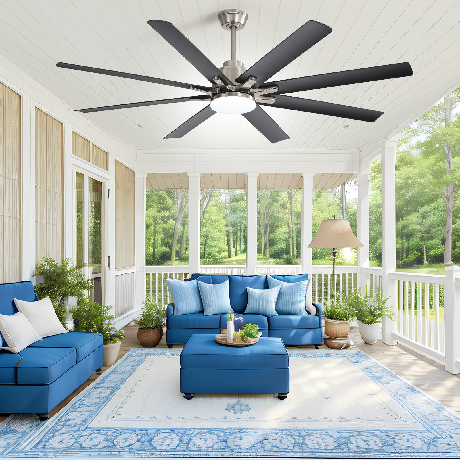 66 Inch Large Ceiling Fan With Dimmable Led Light 8 nickel-abs
