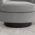 30.7''W Boucle Upholstered Swivel Cuddle Accent Round Barrel Chair Modern Single Sofa, 360 Degree Circle Club Armchair For Nursery Bedroom Living Room Coffe Bar Lounge Hotel. Gray Gray Boucle