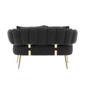 Coolmore Polyester Accent Sofa Modern Upholstered Armsofa Tufted Sofa With Metal Frame, Single Leisure Sofa For Living Room Bedroom Office Balcony Black Boucle