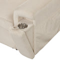 Upholstery Sleeper Sectional Sofa With Storage Bags And 2 Cup Holders On Arms Beige Wood Cushion Back Square Arms Polyester 3 Seat