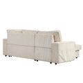 Upholstery Sleeper Sectional Sofa With Storage Bags And 2 Cup Holders On Arms Beige Wood Cushion Back Square Arms Polyester 3 Seat