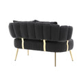 Coolmore Polyester Accent Sofa Modern Upholstered Armsofa Tufted Sofa With Metal Frame, Single Leisure Sofa For Living Room Bedroom Office Balcony Black Boucle