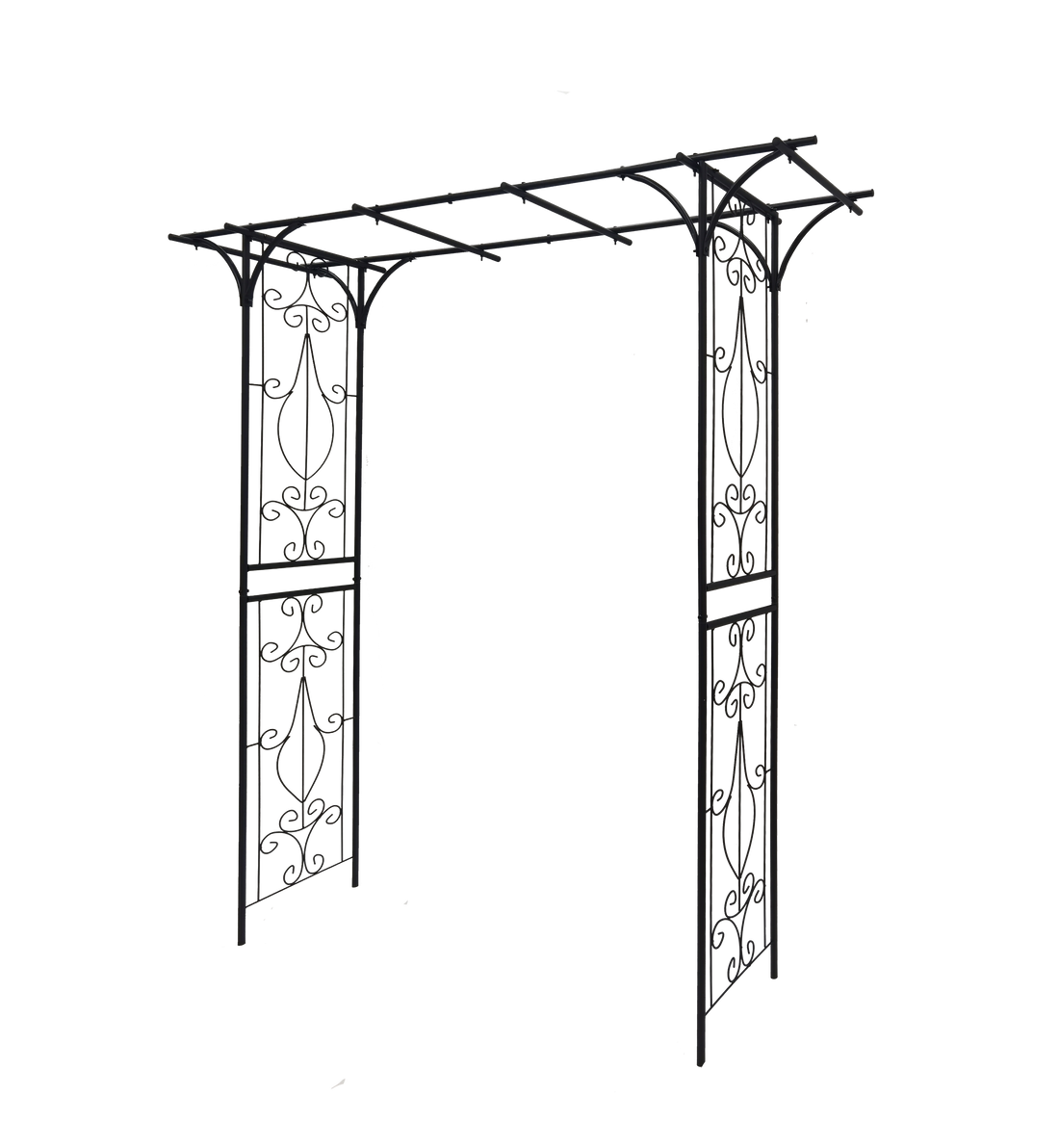 Metal Garden Arch L80.3'' X W20.47'' X H81.1'' Climbing Plants Support Rose Arch Outdoor Black Black Iron