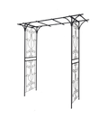 Metal Garden Arch L80.3'' X W20.47'' X H81.1'' Climbing Plants Support Rose Arch Outdoor Black Black Iron