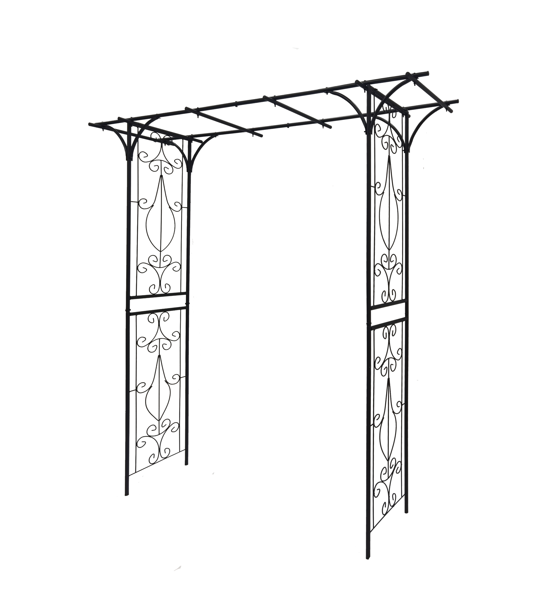 Metal Garden Arch L80.3'' X W20.47'' X H81.1'' Climbing Plants Support Rose Arch Outdoor Black Black Iron