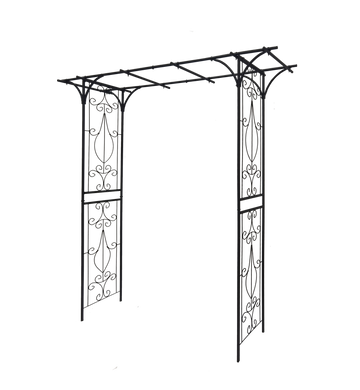 Metal Garden Arch L80.3'' X W20.47'' X H81.1'' Climbing Plants Support Rose Arch Outdoor Black Black Iron