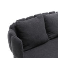 Coolmore Polyester Accent Sofa Modern Upholstered Armsofa Tufted Sofa With Metal Frame, Single Leisure Sofa For Living Room Bedroom Office Balcony Black Boucle