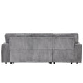 Upholstery Sleeper Sectional Sofa With Storage Bags And 2 Cup Holders On Arms Gray Wood Cushion Back Square Arms Polyester 3 Seat