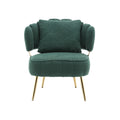 Coolmore Boucle Accent Chair Modern Upholstered Armchair Tufted Chair With Metal Frame, Single Leisure Chairs For Living Room Bedroom Emerald Boucle